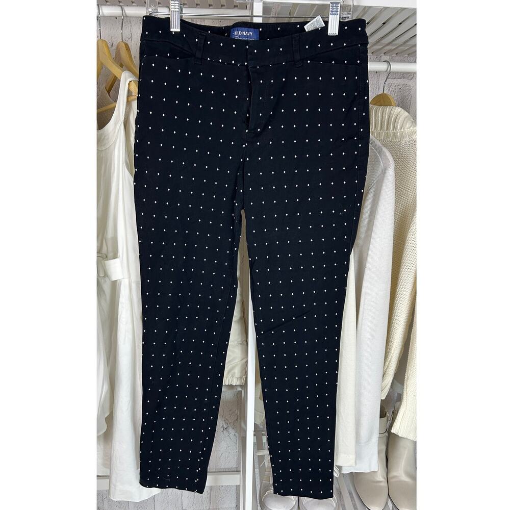 Old Navy Women's Size 10 Tall Black & White Dot Print Pixie Ankle Pants #0521
